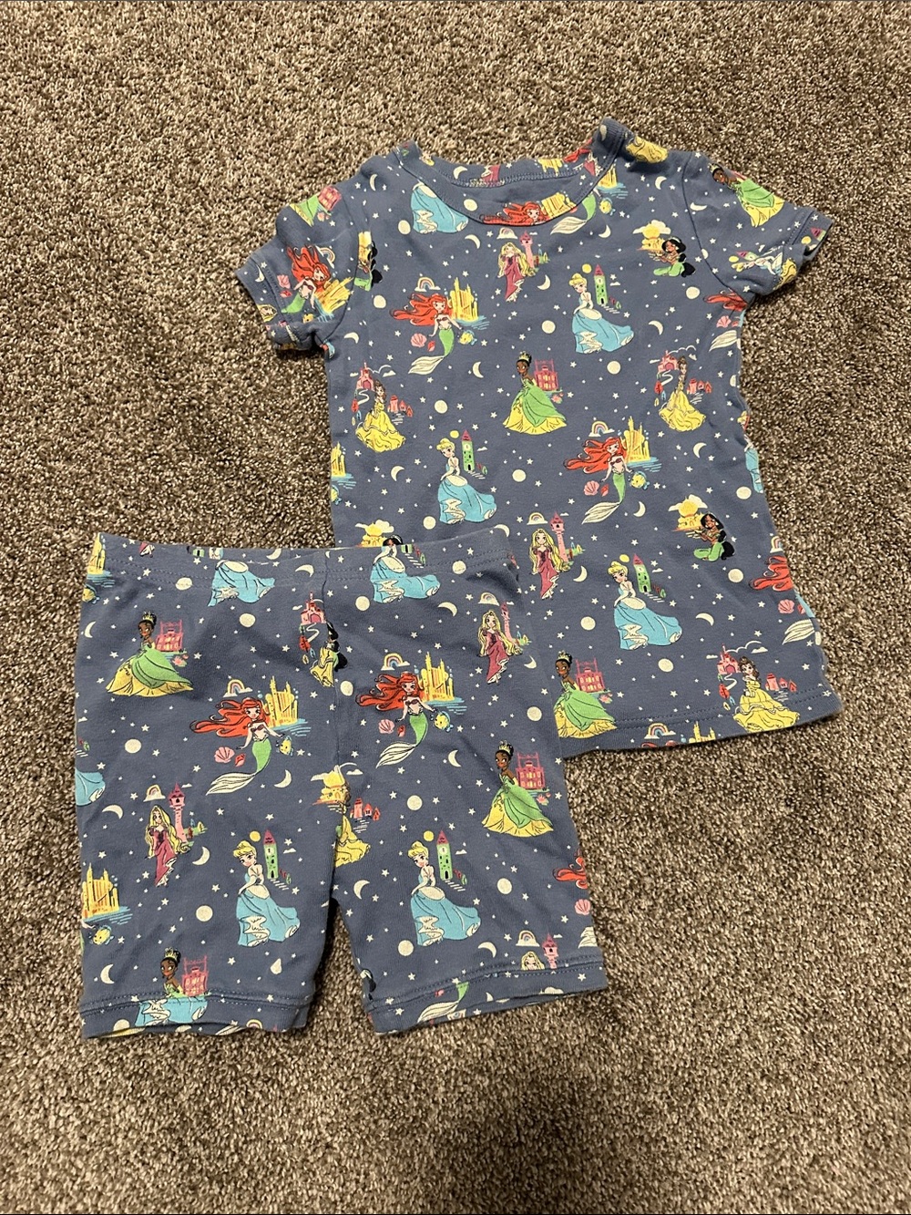 GAP Girls Blue Princess Print Short Pajama Set